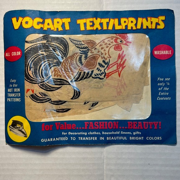 Vogart Vintage Hot Iron Transfers #104 "Busy Pups" & "Roosters" Lot of 2 - Picture 4 of 8